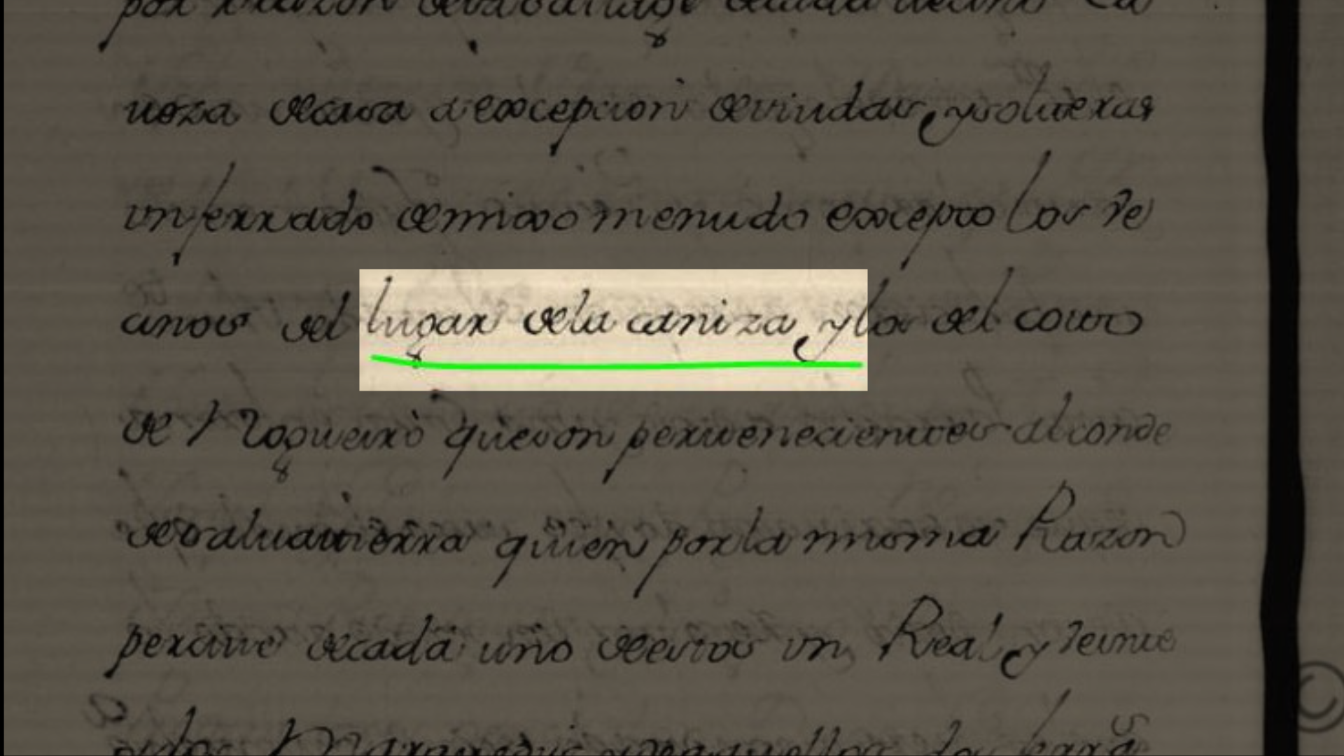 Caniza no Castastro de Ensenada